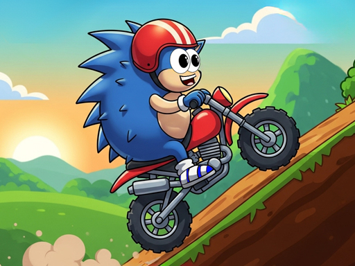 Blue Hedgehog Hill Dash Ride | Free Bike Games